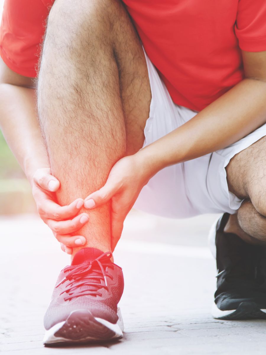 Compression ankle support for pain relief