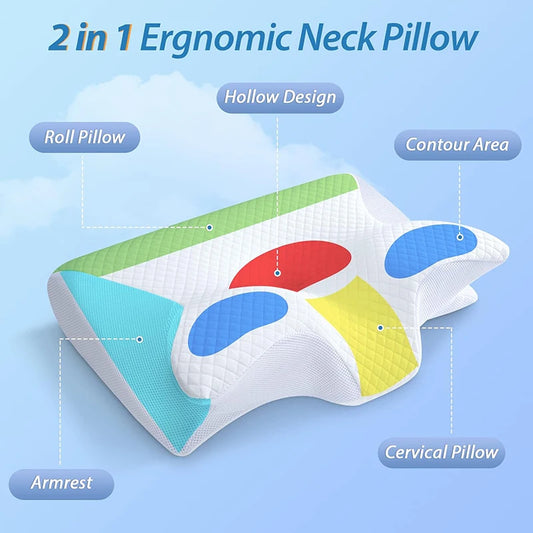 VibrantFit™ Memory Foam Ergonomic Neck Pillow