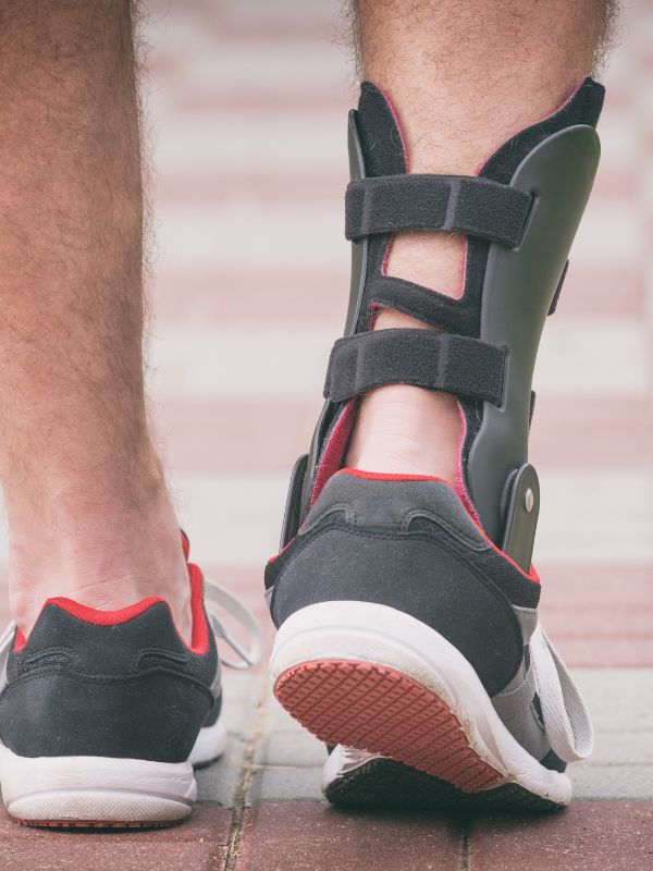 Adjustable ankle support shown on active walker