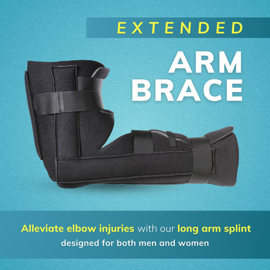 VibrantFit™  Removable Long Arm Cast & Soft Forearm Splint — Elbow Immobilizer for Fractures, Olecranon Bursitis & Post-Op Recovery