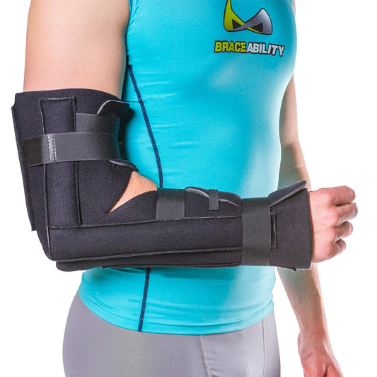 VibrantFit™  Removable Long Arm Cast & Soft Forearm Splint — Elbow Immobilizer for Fractures, Olecranon Bursitis & Post-Op Recovery