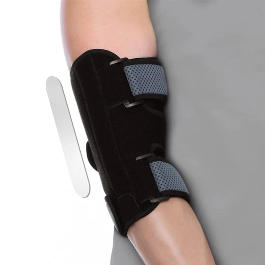 Tennis Elbow Splint – Adjustable Elbow Brace with 2 Removable Metal Splints for Ultimate Support