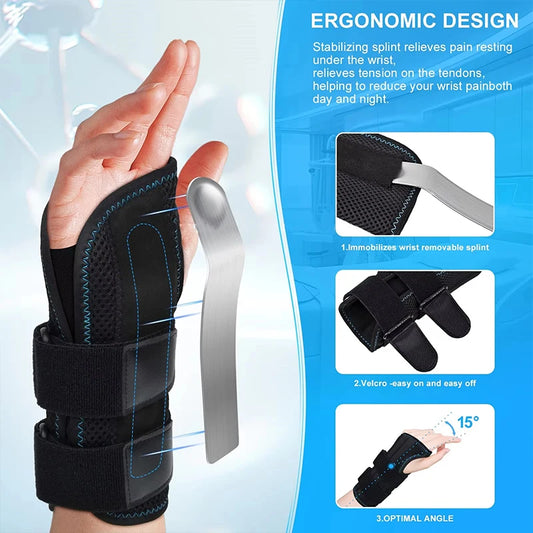 VibrantFit™ Carpal Tunnel Wrist Brace for Right Hand, Night Support Splint for Pain Relief, Tendonitis, Sprain & Arthritis – Fits Women and Men